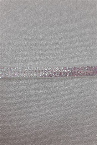 White Janjanl Glittery Velvet Ribbon 6 mm