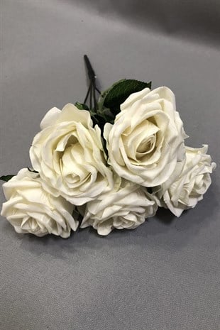 Beyaz Kadife Yapay Gül