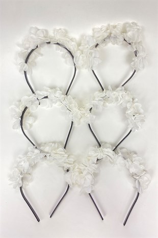 White Laser Flower Bridesmaid Tiara and Gift Child Tiara 6 pcs