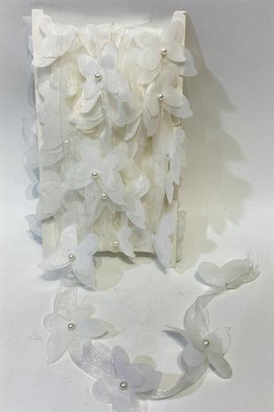  فراشة شيفون بيضاء مقطوعة بالليزر