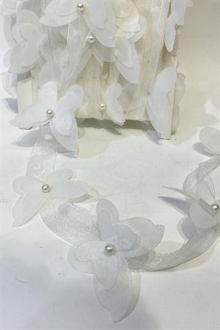  فراشة شيفون بيضاء مقطوعة بالليزر