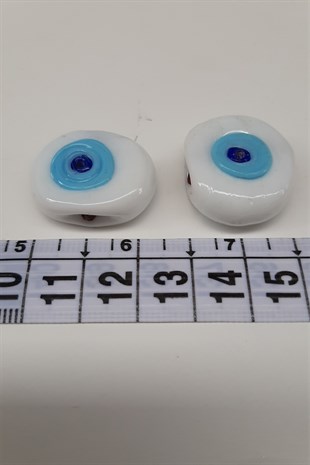 White Blue Calfs Eye Evil Eye Beads