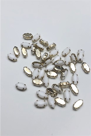 White Shuttle Case Plastic Strut Stone 25 pcs