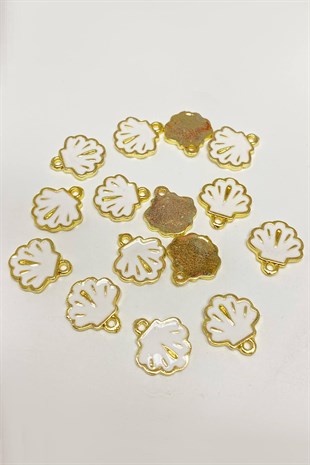 White Mussel Patterned Pendant 1 Piece