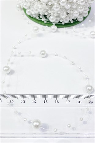 Beyaz Misinalı Şerit İnci 10 mt