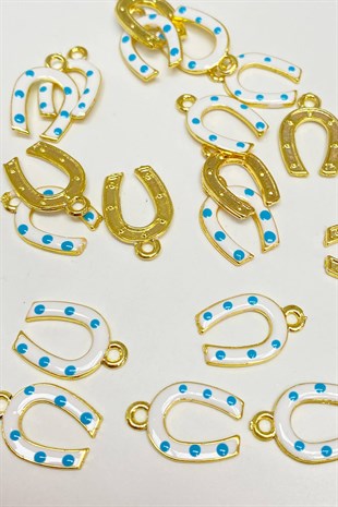 White Horseshoe Shape Pendant 1 Piece