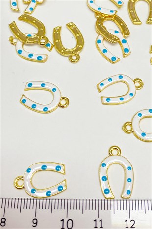 White Horseshoe Shape Pendant 1 Piece