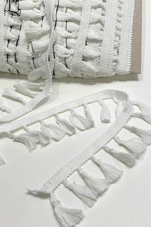 White Cotton Fringe Tassel Ribbon