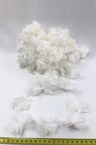 White Color Laser Cut Tulle Flower