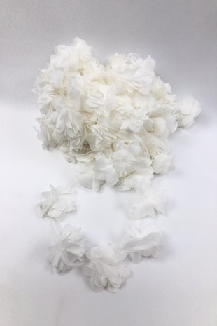 White Color Laser Cut Tulle Flower