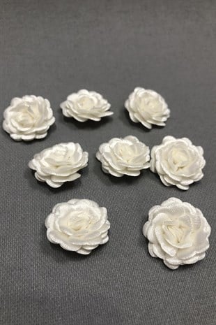 Krem Saten Katmerli Gül 10lu