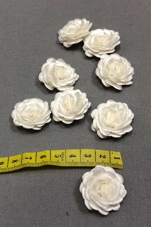 Krem Saten Katmerli Gül 10lu