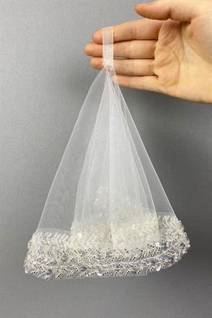 White Water Vip Model Beaded Bridal Halay Handkerchief 5 pcs