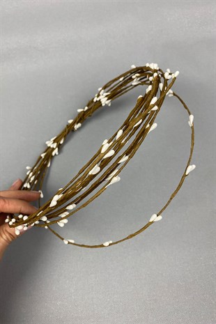 Beyaz Tohumlu Tel Taç 10 Adet