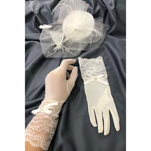الجملة الأبيض طويل الرباط قفازات Vualet قبعة الزفاف