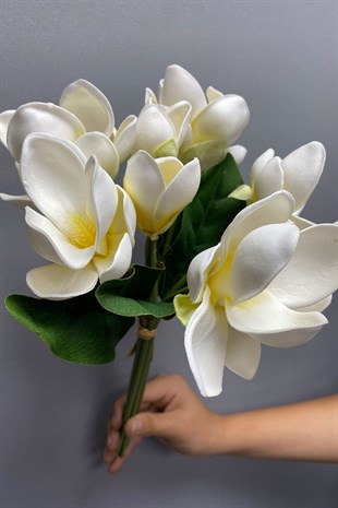 Beyaz Yapay Gerçek Görünümlü Monalya Çiçeği 7 Adet