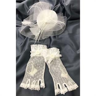 الجملة قفازات نصف الاصبع الأبيض - قبعة الزفاف الفوال عادي