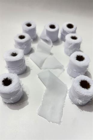 Beyaz Yıtrmaç Şifon Kurdele 4 cm Eni 4,5 Mt 1 Top