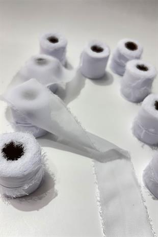 Beyaz Yıtrmaç Şifon Kurdele 4 cm Eni 4,5 Mt 1 Top