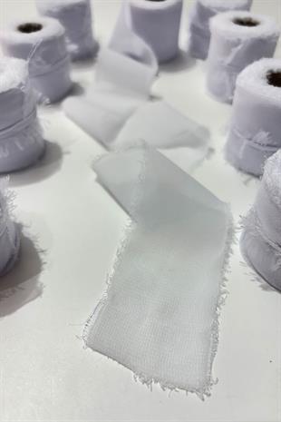 Beyaz Yıtrmaç Şifon Kurdele 4 cm Eni 4,5 Mt 1 Top