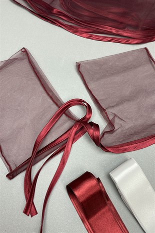 Biyeli Gelin Duvağı Nakışlı Damat Örtüsü ve Takı Kurdele Seti