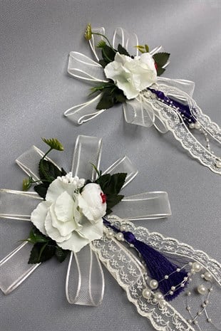 Bohça Bavul ve Konvoy Araba Süsü 3 Adet Krem