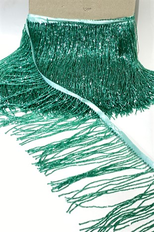 Boncuklu 15 cm Saçak Püskül Şerit