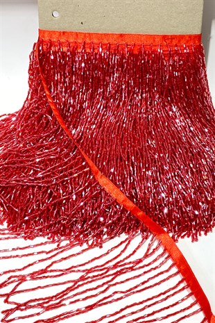 Boncuklu 15 cm Saçak Püskül Şerit