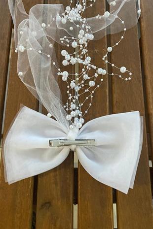 الجملة قبعة الزفاف تول مطرز والحجاب الفوال القوس