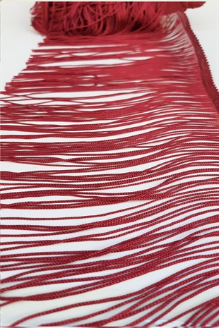 Bordo 15 Cm Saçak Şerit Püskül