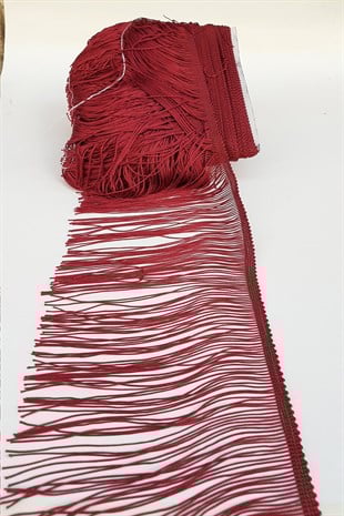 Bordo 15 Cm Saçak Şerit Püskül