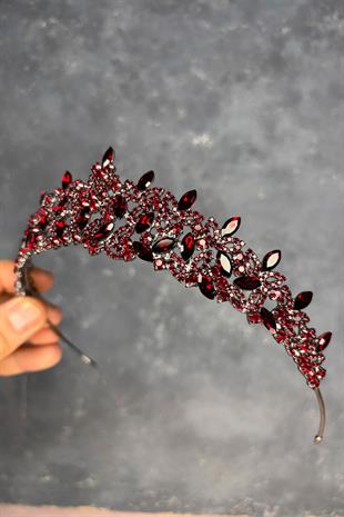 Bordo Ada Gelin Kına Tacı 