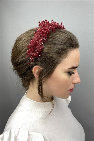 Claret Red Agena Crystal Stone Henna and Bridal Crown