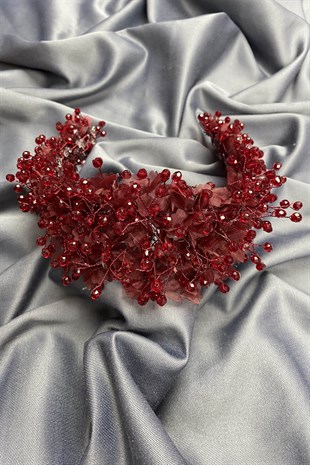 Claret Red Agena Crystal Stone Henna and Bridal Crown