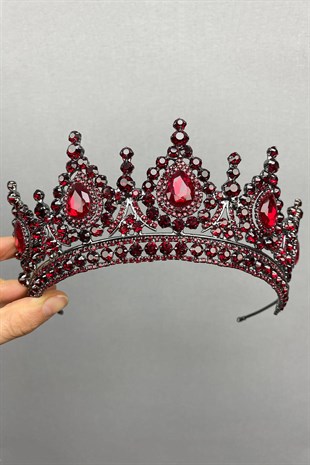 Burgundy Ahu Model Bride Henna Crown