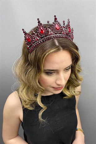 Burgundy Ahu Model Bride Henna Crown