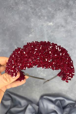 Burgundy Asu Heavily Beaded Bridal Henna Tiara
