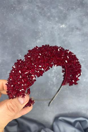 Burgundy Asu Heavily Beaded Bridal Henna Tiara