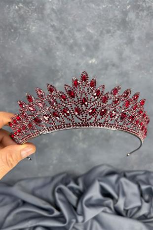 Burgundy Beria Bridal Henna Crown