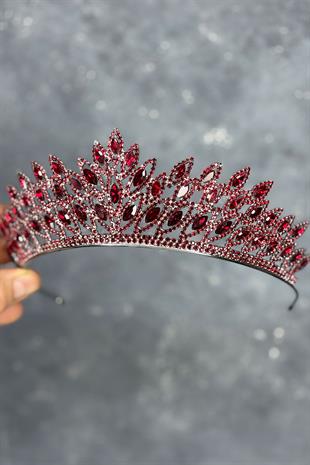 Burgundy Beria Bridal Henna Crown