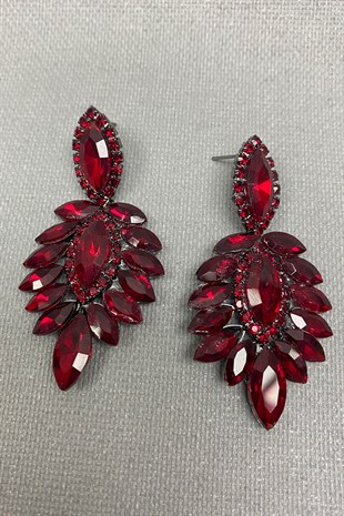 Burgundy Berlin Model Bridal Henna Tiara and Earring