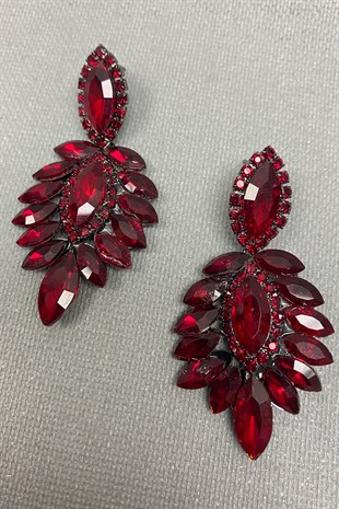 Burgundy Berlin Model Bridal Henna Tiara and Earring