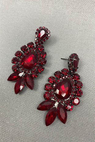 Burgundy Berlin Model Bridal Henna Tiara and Earring