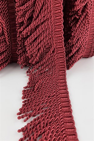 شرابة بورجوندي ملتوية بشراشيب 7 سم