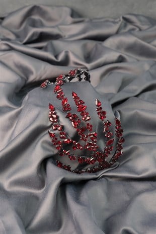 Claret Red Double Sided Helen Bridal Henna Crown