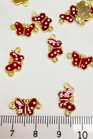 Bordo Çift Taraflı Kelebek Model Bileklik Ucu 1 Adet