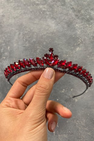 Claret Red Ece Model Slim Bridal Henna Crown