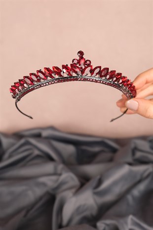 Claret Red Ece Model Slim Bridal Henna Crown