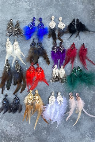 Bordo El İşçiliği Tasarım Gelin Kına Düğün Küpesi