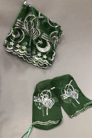 Bordo Gelin Duvağı Damat Örtüsü ve Takı Kurdele Seti